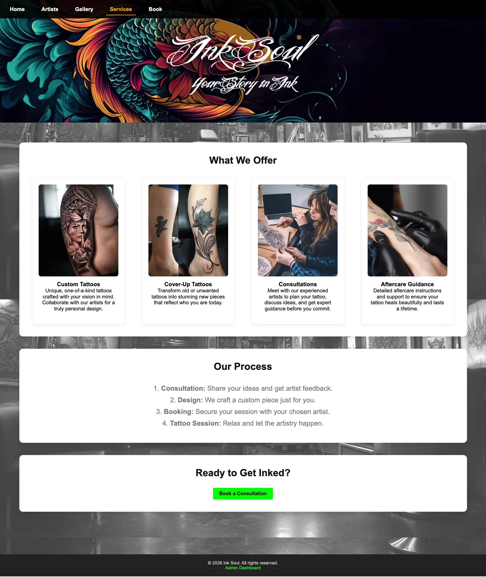 InkSoul services page